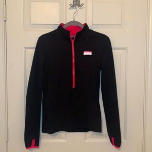 PINK black and hot pink half zip